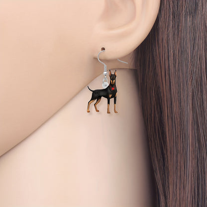 Double-Sided Acrylic Doberman Earrings