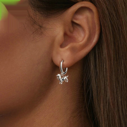 Cute Sausage Dog 925 Silver Earrings