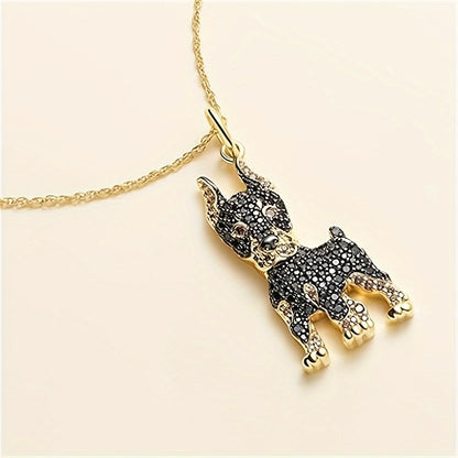 Elegant Doberman Dog Pendant Necklace