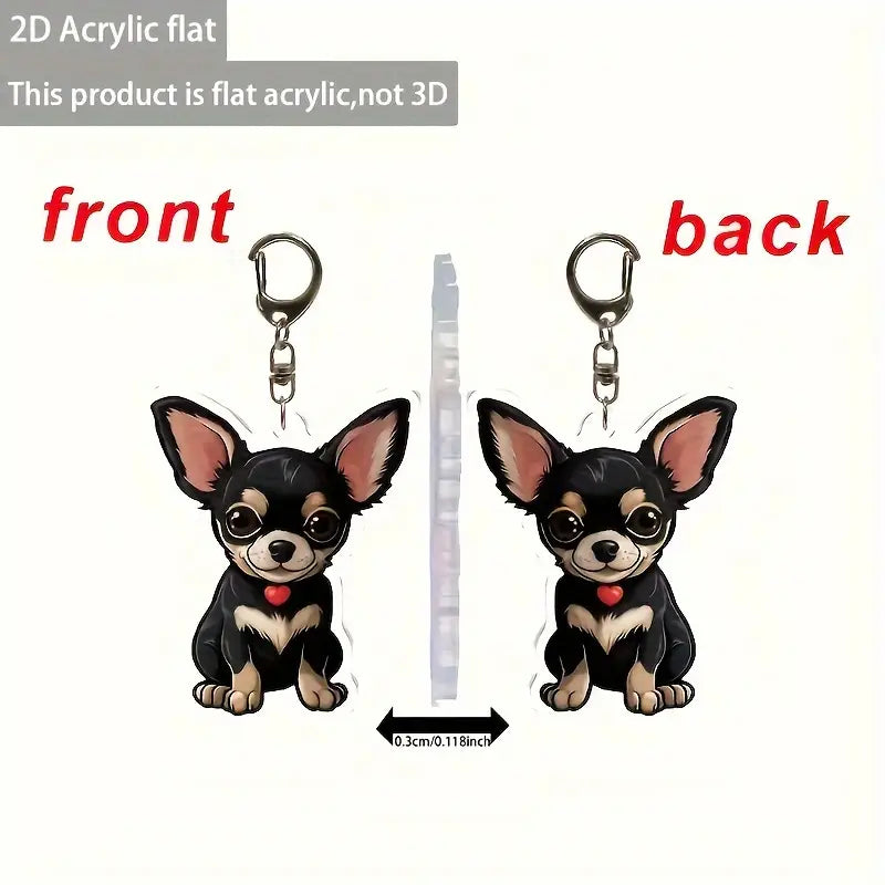 Cute Chihuahua Acrylic Keychain