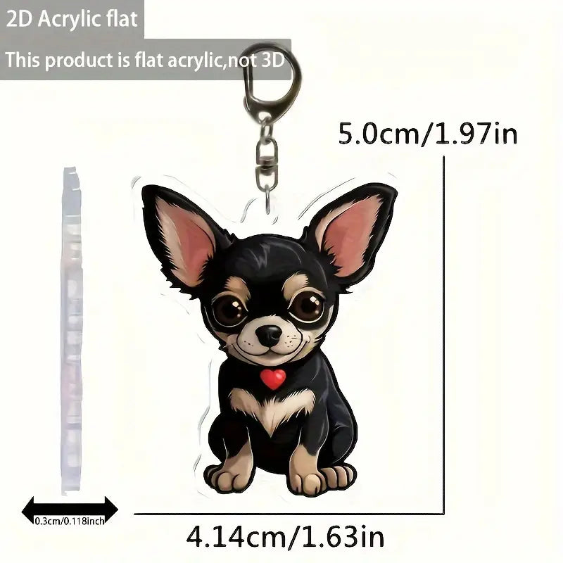 Cute Chihuahua Acrylic Keychain