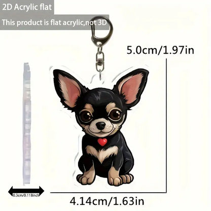 Cute Chihuahua Acrylic Keychain