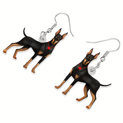 Double-Sided Acrylic Doberman Earrings