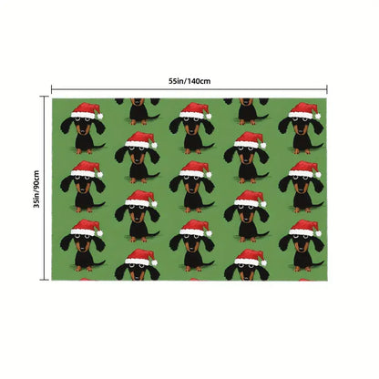 Santa Dachshund Christmas Tablecloth