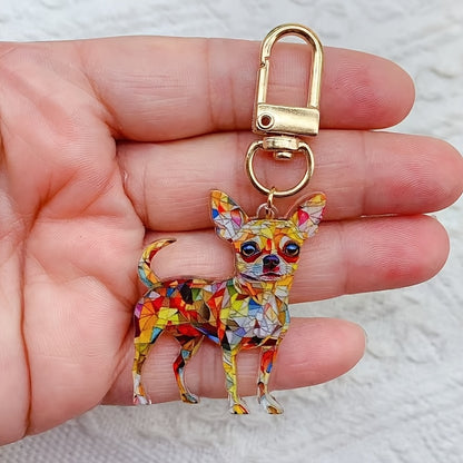 Charming Acrylic Dog Keychain