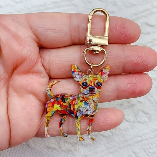 Charming Acrylic Dog Keychain