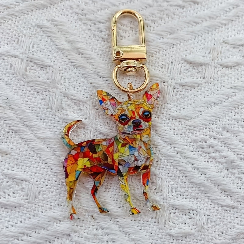 Charming Acrylic Dog Keychain