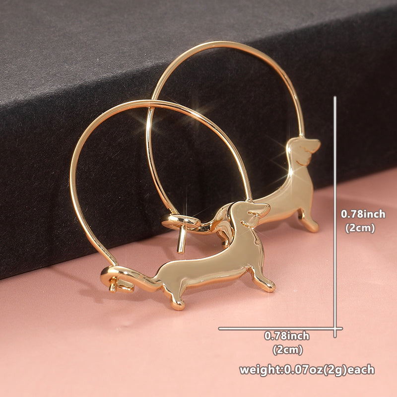 Charming Dachshund Hoop Earrings