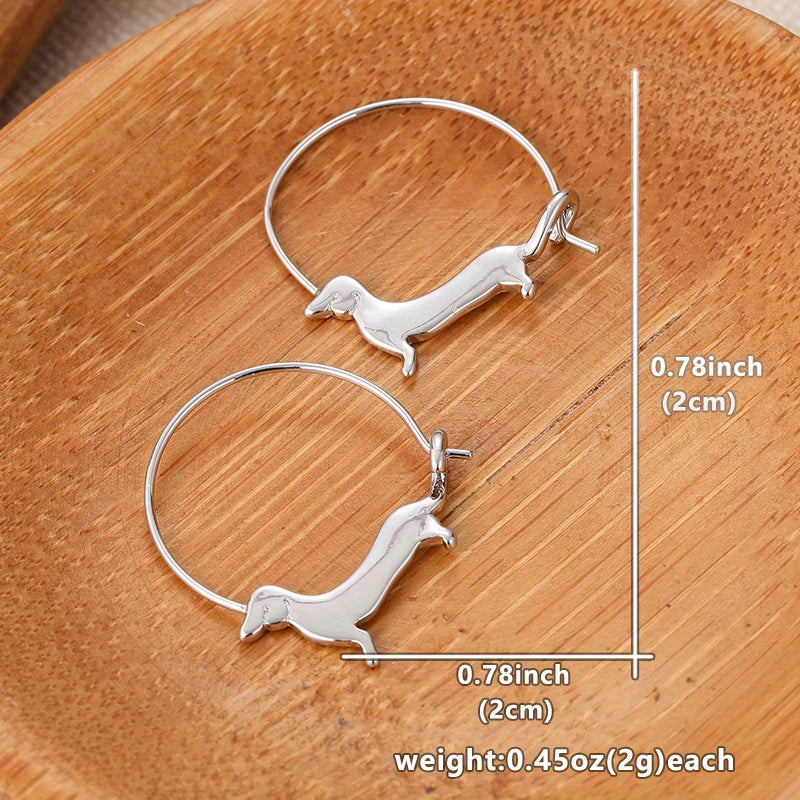Charming Dachshund Hoop Earrings