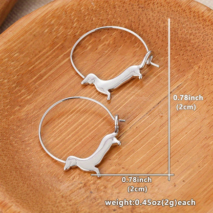 Charming Dachshund Hoop Earrings