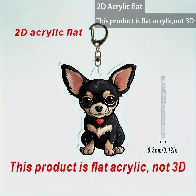 Cute Chihuahua Acrylic Keychain