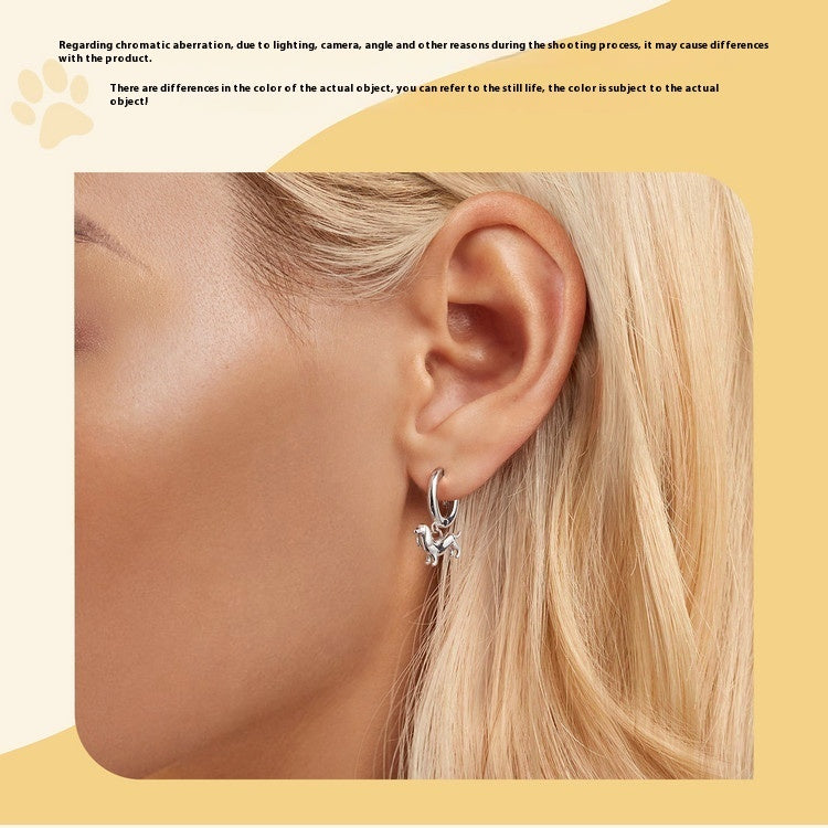 Cute Sausage Dog 925 Silver Earrings