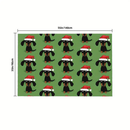 Santa Dachshund Christmas Tablecloth