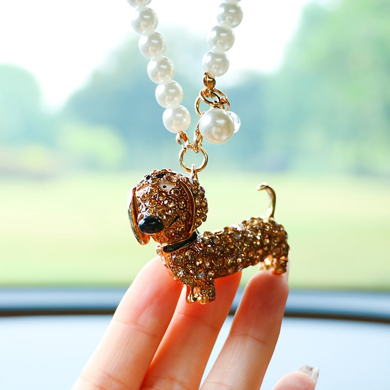 Sparkling Dachshund Car Pendant