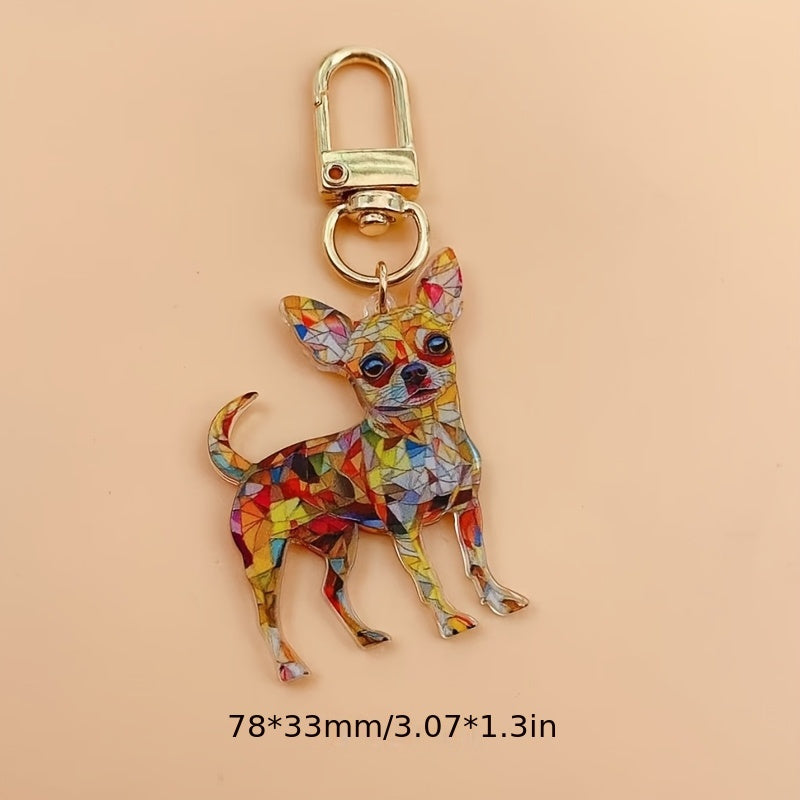 Charming Acrylic Dog Keychain