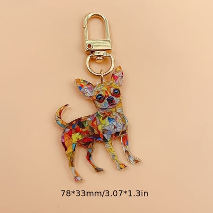 Charming Acrylic Dog Keychain
