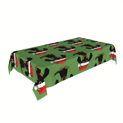 Santa Dachshund Christmas Tablecloth