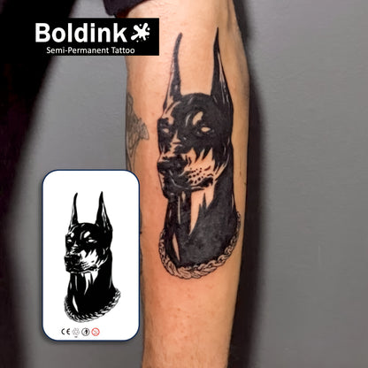 Doberman Dog Semi-Permanent Tattoos