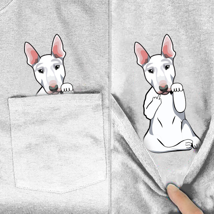 Bull Terrier In A Pocket T-Shirt