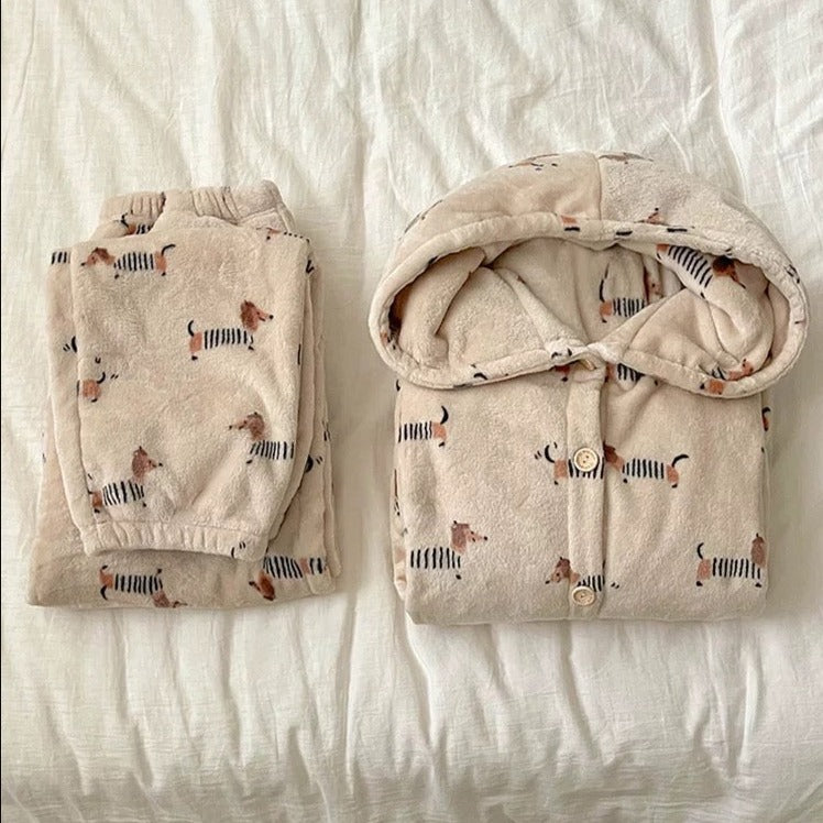 Fleece Dachshund Pajama Set