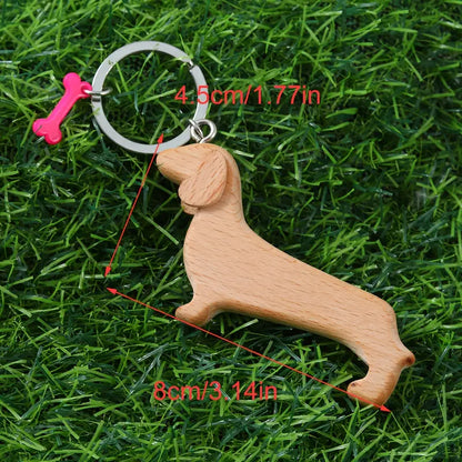 Dachshund Dog Wooden Keychain