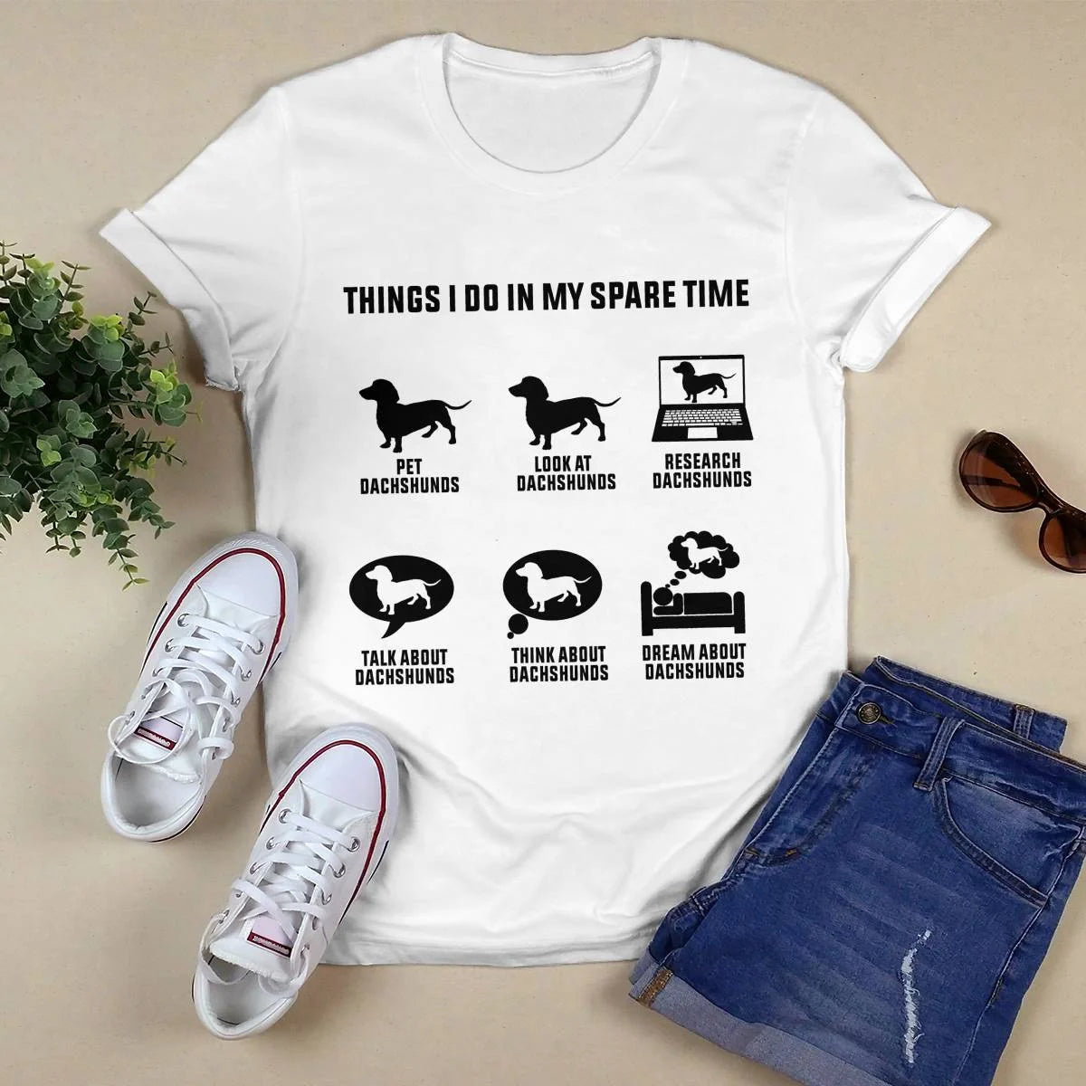 Dachshund Things I do In My Spare Time Tee