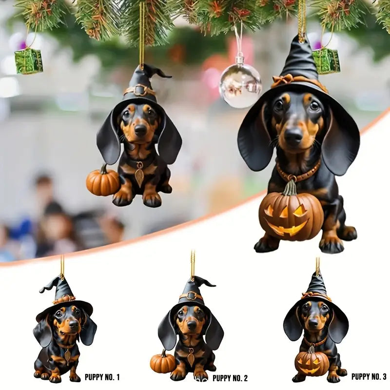 Halloween Dachshund Ornaments