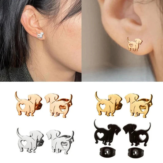 Lovely Dachshund Premium Stud Earrings