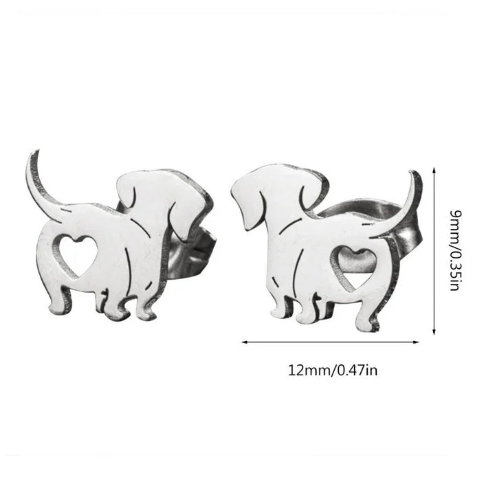 Lovely Dachshund Premium Stud Earrings