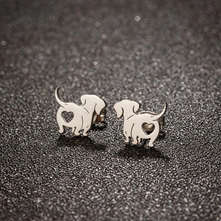 Lovely Dachshund Premium Stud Earrings