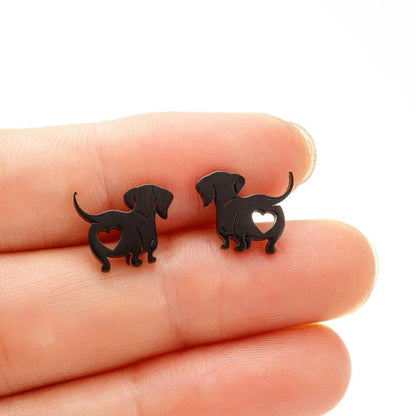 Lovely Dachshund Premium Stud Earrings