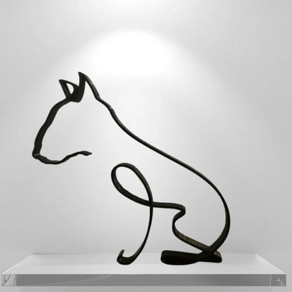 Metal Bull Terrier Sculpture