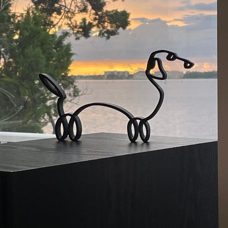 Metal Dachshund Sculpture