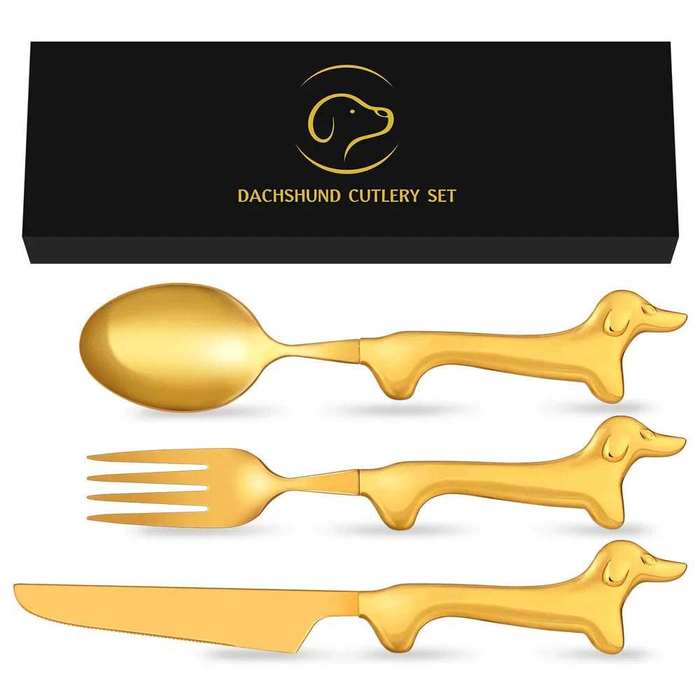 Novel Dachshund Cutlery Set