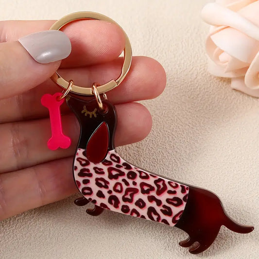 Personalized Dachshund Christmas Keychain