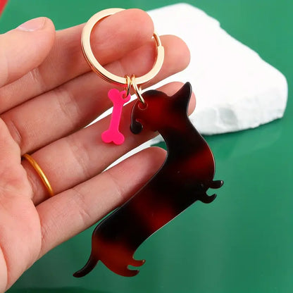 Personalized Dachshund Christmas Keychain