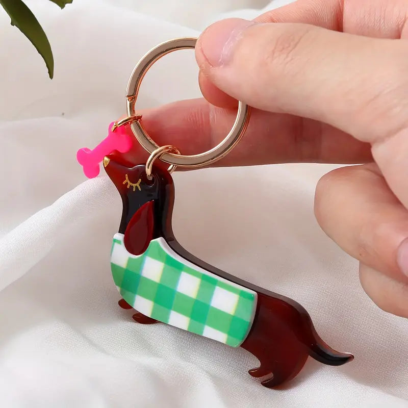 Personalized Dachshund Christmas Keychain