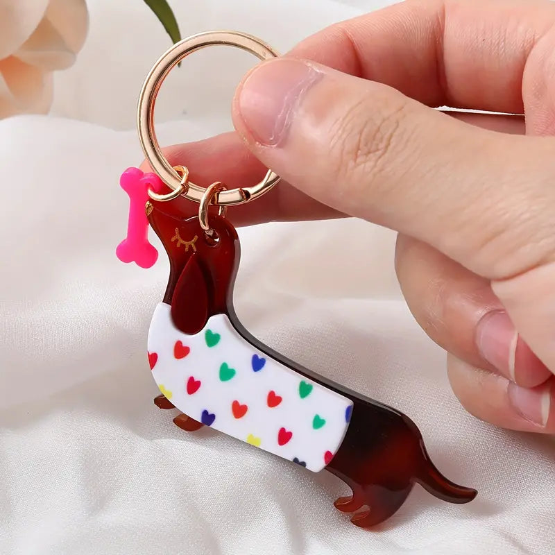 Personalized Dachshund Christmas Keychain