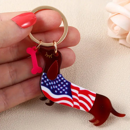 Personalized Dachshund Christmas Keychain