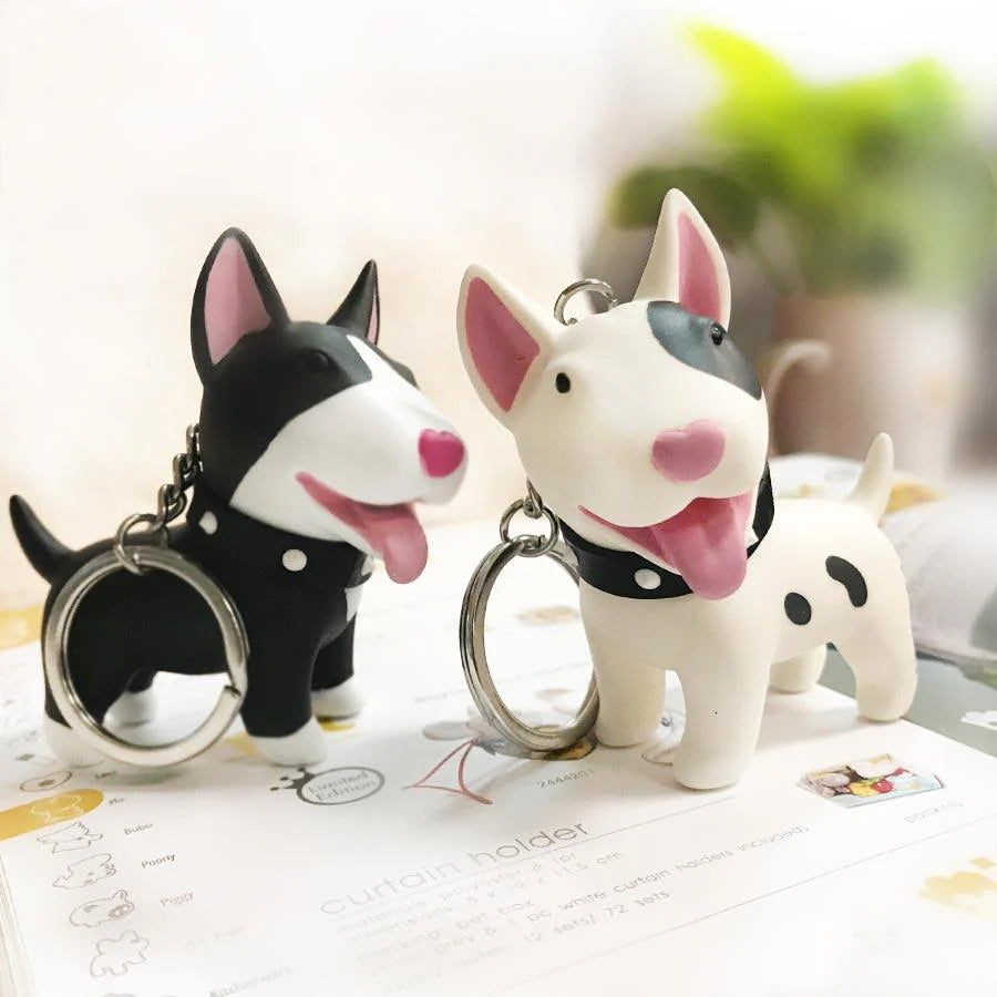 Smiling Bull Terrier Love Keychain