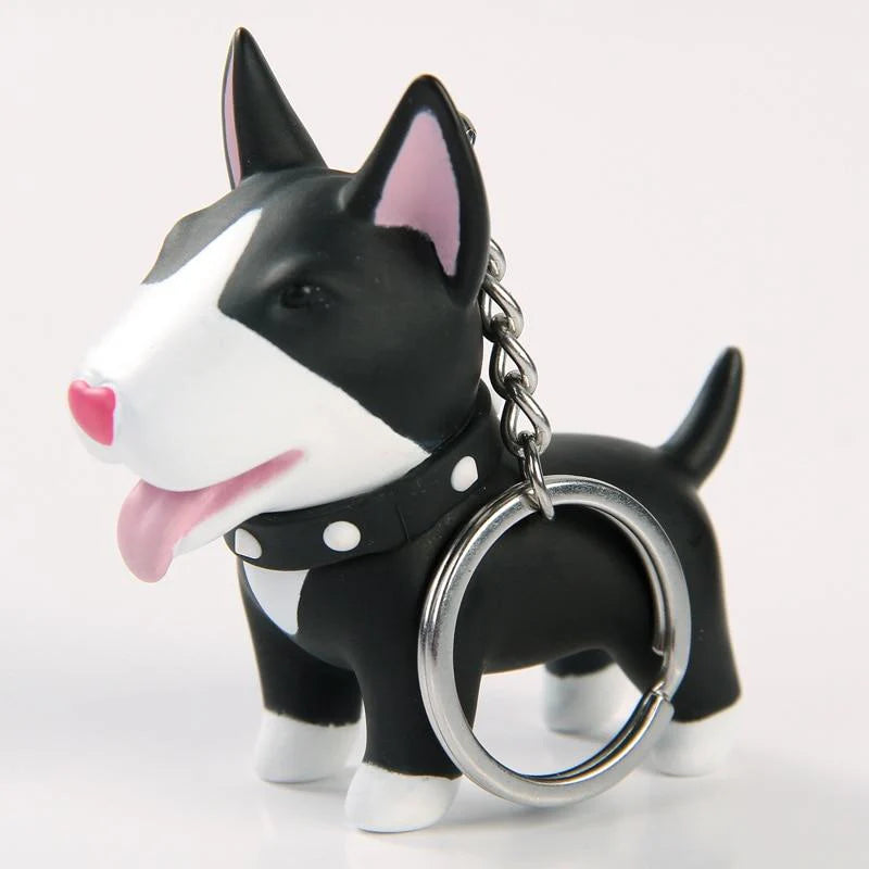 Smiling Bull Terrier Love Keychain