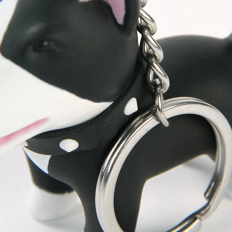 Smiling Bull Terrier Love Keychain