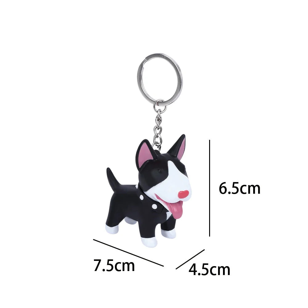 Smiling Bull Terrier Love Keychain