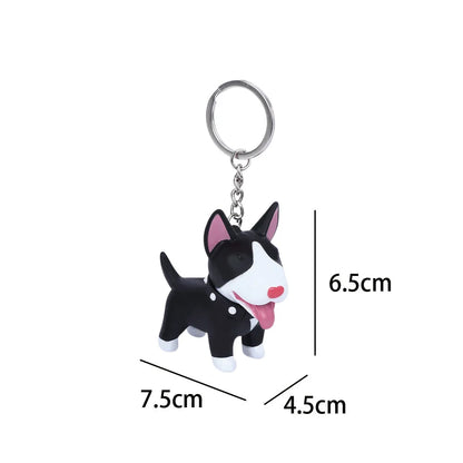 Smiling Bull Terrier Love Keychain