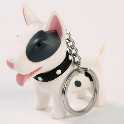 Smiling Bull Terrier Love Keychain