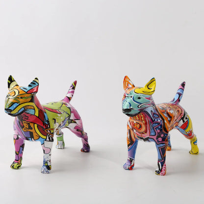 Stunning Bull Terrier Design Multicolor Resin Statue