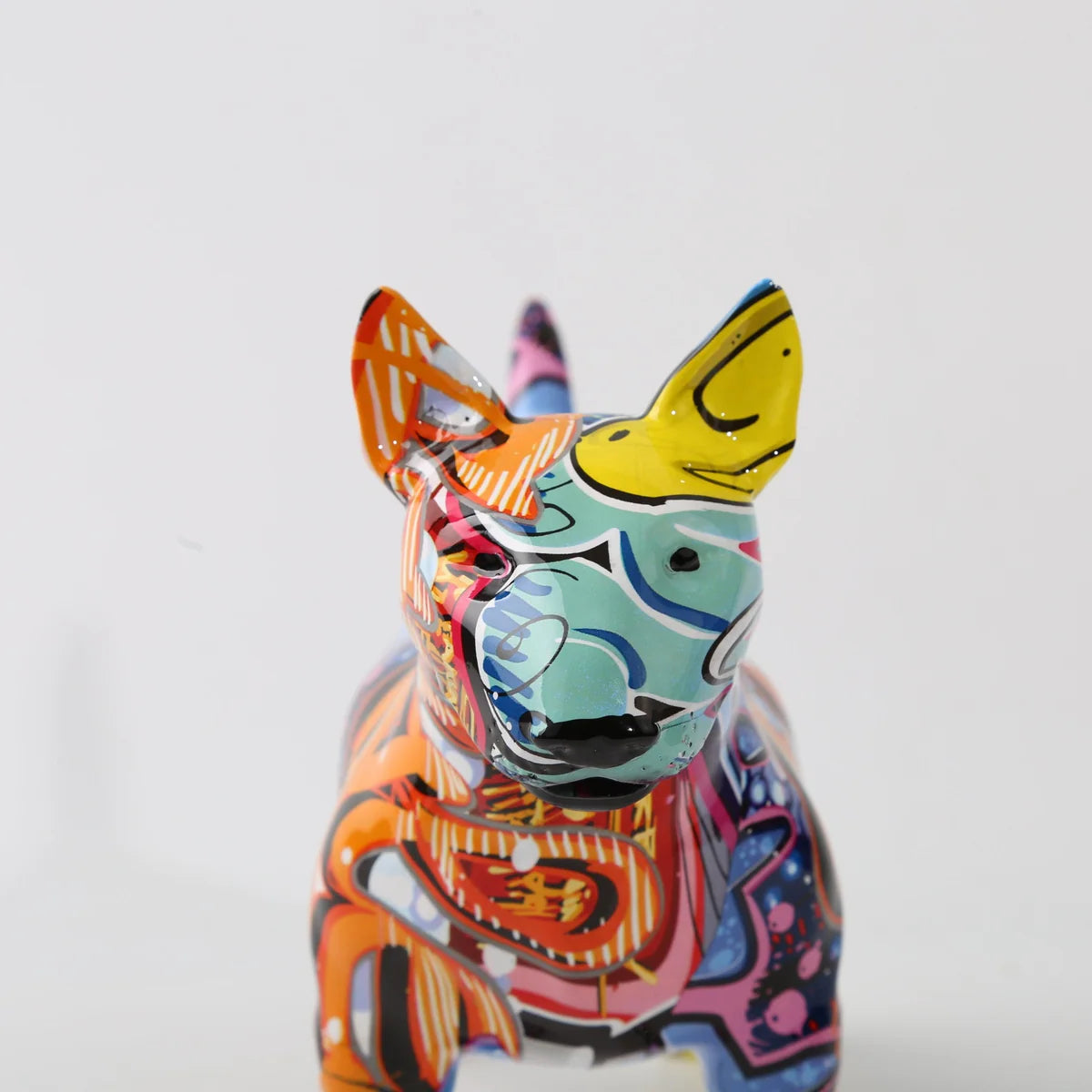 Stunning Bull Terrier Design Multicolor Resin Statue
