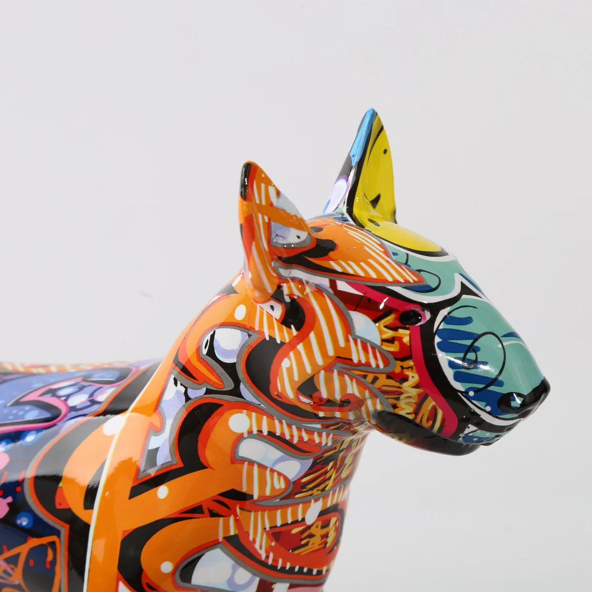 Stunning Bull Terrier Design Multicolor Resin Statue