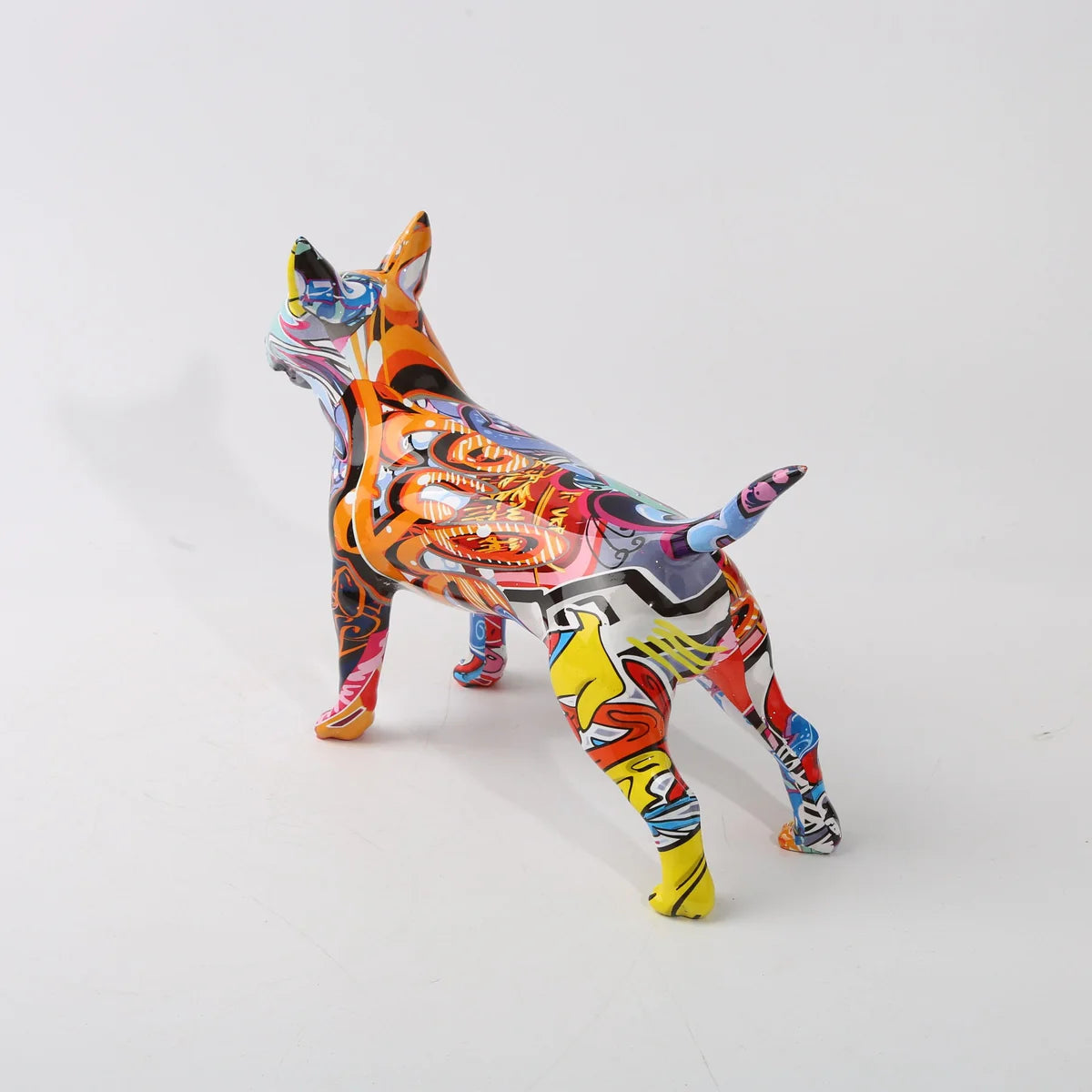 Stunning Bull Terrier Design Multicolor Resin Statue