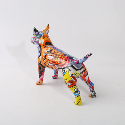 Stunning Bull Terrier Design Multicolor Resin Statue